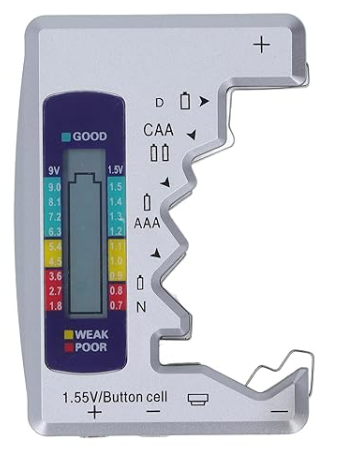Rafhlöðumælir fyrir AAA/AA/9V/D rafhlöður