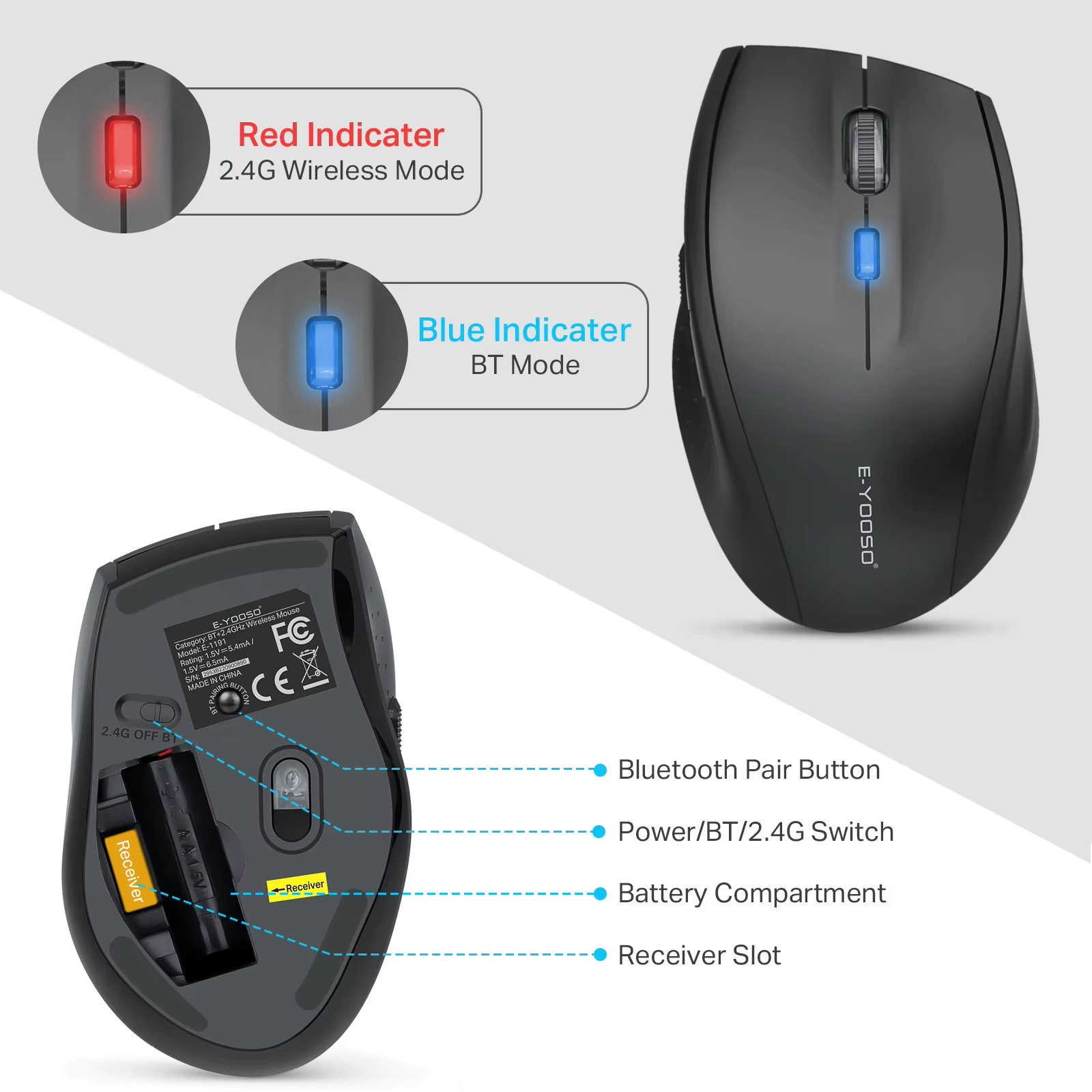 Færanleg þráðlaus mús