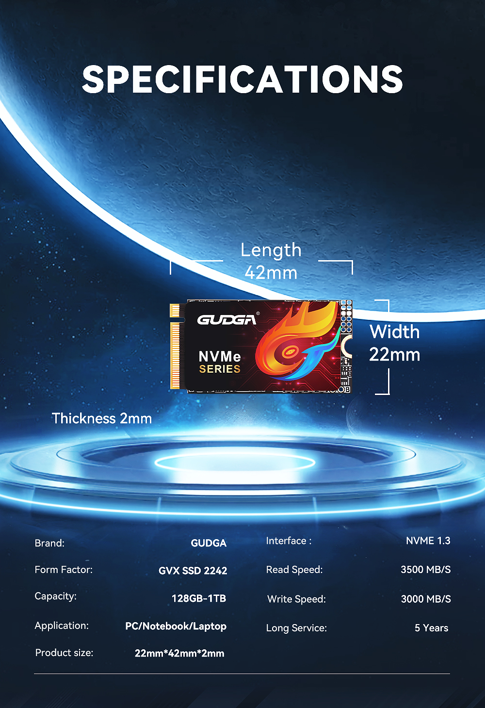 GUDGA m.2 NVMe 2242 SSD