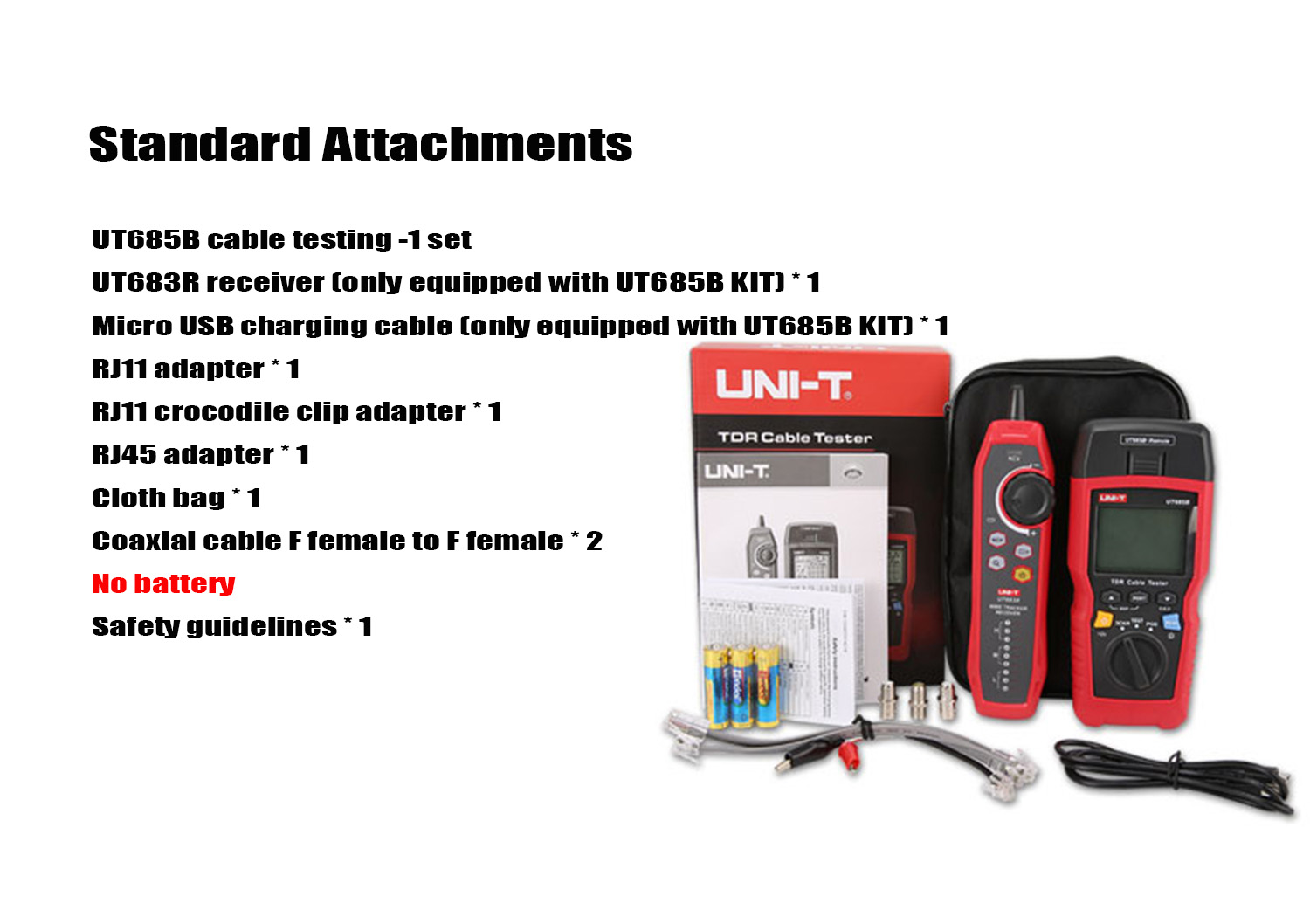 UNI-T UT685B Kit TDR Cable Tester – RJ11/RJ45/Coax + POE Detection - Image 4