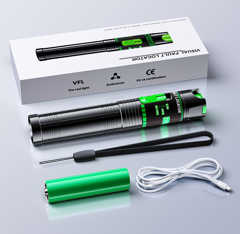 Rechargeable Fiber Optic Red Light Test Pen – 15 mW / 50 mW / 100 mW