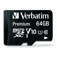 Verbatim 64GB Micro SDXC Class 10 Memory Card with SD Adapter